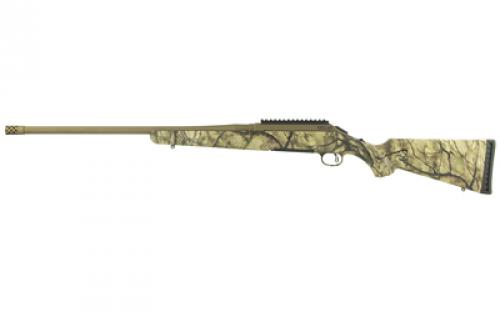 Ruger American Bolt-Action, 30-06 Springfield, 22 Threaded Barrel w/Muzzle Brake, Cerakote Bronze Finish, Go Wild Camo Synthetic Stock, Scope Base, 4Rd Rotary Magazine 26927