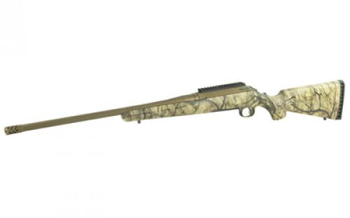 Ruger American Bolt-Action, 30-06 Springfield, 22" Threaded Barrel w/Muzzle Brake, Cerakote Bronze Finish, Go Wild Camo Synthetic Stock, Scope Base, 4Rd Rotary Magazine 26927