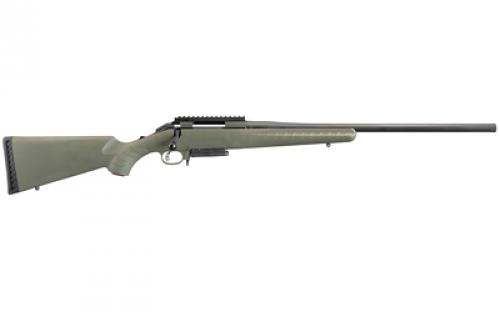 Ruger American Predator Rifle, Bolt-Action, 6mm Creedmoor, 22 Threaded Barrel, Matte Black Finish, Green Composite Stock, Scope Base, 3Rd AI Style Magazine 26948