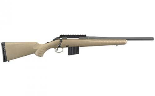 Ruger American Rifle Ranch, Bolt Action, 350 Legend, 16.38" Threaded Barrel, 1/2X28 Threads, Flat Dark Earth Finish, Synthetic Stock, Right Hand, 5Rd, Weighs 6.1lbs, Compact Profile - 34.75" Overall Length 26985