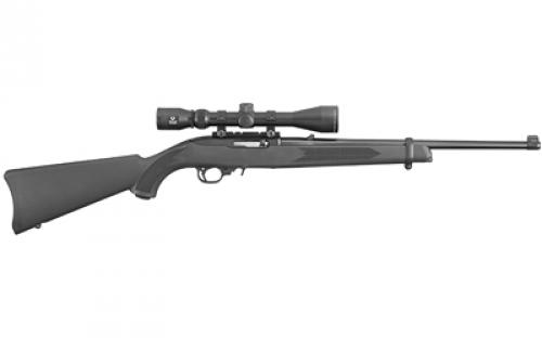 Ruger 10/22 Carbine, Semi-automatic Rifle, 22 LR, 18.5" Barrel, Satin Black Finish, Alloy Steel Receiver, Black Synthetic Stock, With Viridian EON 3-9x40 Scope and Ruger Case, 10Rd Rotary Magazine 31143