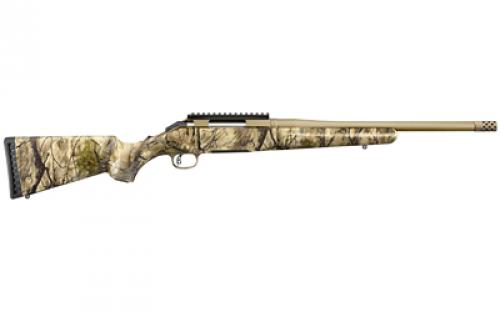 Ruger American Rifle Compact, Bolt-Action Rifle, 243 Winchester, 16.1 Threaded Barrel w/Muzzle Brake, Cerakote Bronze Finish, Go Wild Camo Synthetic Stock, 4 Rounds 36923