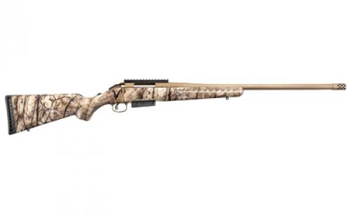 Ruger American, Bolt-Action Rifle, 7MM PRC, 24 Threaded Barrel, Threaded 5/8x24, Muzzle Brake, Cerakote Finish, Burnt Bronze, Go Wild Camo Synthetic Stock, Scope Base, 3 Rounds, 1 Magazine 36948