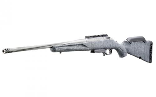 Ruger American Generataion II, Bolt Action Rifle, 6.5 Creedmoor, 20" Spiral Fluted Barrel, 1:8 Twist, Threaded 5/8x24, Muzzle Brake, Cerakote Finish, Gunmetal, Gray Splatter Synthetic Stock, Manual Safety, Picatinny Rail, 3 Rounds, 1 Magazine 46901