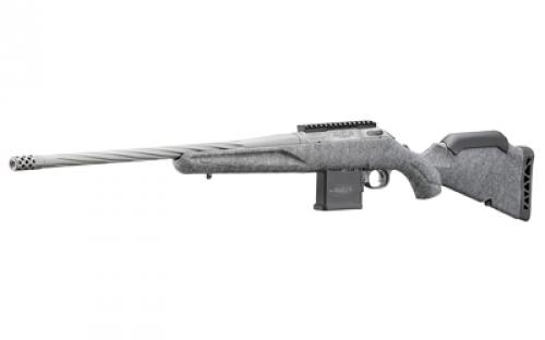 Ruger American Generataion II, Bolt Action Rifle, 204 Ruger, 20" Spiral Fluted Barrel, 1:12 Twist, Threaded 1/2x28, Muzzle Brake, Cerakote Finish, Gunmetal, Gray Splatter Synthetic Stock, Manual Safety, Picatinny Rail, 10 Rounds, 1 Magazine 46908