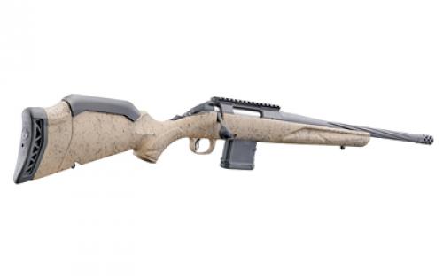 Ruger American Rifle Ranch, Generataion II, Bolt Action Rifle, 300 Blackout, 16.1" Spiral Fluted Barrel, 1:7 Twist, Threaded 5/8x24, Muzzle Brake, Cerakote Finish, Cobalt, Flat Dark Earth Splatter Synthetic Stock, Manual Safety, Picatinny Rail, 10 Rounds, 1 Magazine 46920