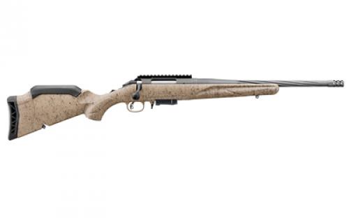 Ruger American Rifle Ranch, Generataion II, Bolt Action Rifle, 762x39, 16.1 Spiral Fluted Barrel, 1:9.5 Twist, Threaded 5/8x24, Muzzle Brake, Cerakote Finish, Cobalt, Flat Dark Earth Splatter Synthetic Stock, Manual Safety, Picatinny Rail, 5 Rounds, 1 Magazine 46921