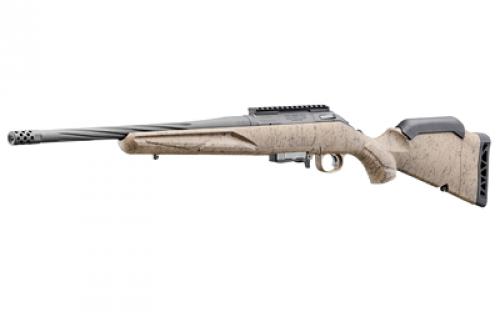 Ruger American Rifle Ranch, Generataion II, Bolt Action Rifle, 762x39, 16.1" Spiral Fluted Barrel, 1:9.5 Twist, Threaded 5/8x24, Muzzle Brake, Cerakote Finish, Cobalt, Flat Dark Earth Splatter Synthetic Stock, Manual Safety, Picatinny Rail, 5 Rounds, 1 Magazine 46921