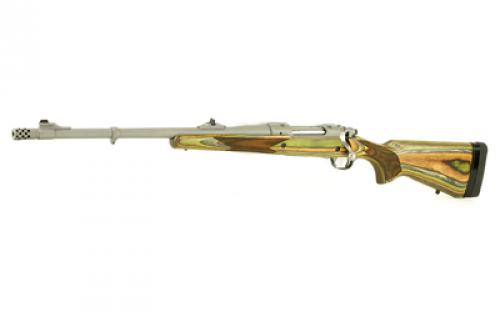 Ruger Guide Gun Left-Handed, Bolt-Action Rifle, 375 Ruger, 20" Barrel, Hawkeye Matte Finish, Stainless Steel, Green Mountain Laminate Stock,  Adjustable Rear & Bead Front Sight, 3Rd, Includes Scope Rings 47124