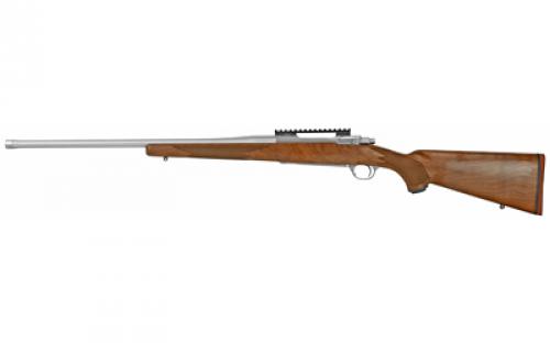 Ruger Hawkeye Hunter, Bolt Action Rifle, 30-06 Springfield, 22 Free Float Cold Hammer Forged Barrel, 5/8X24 Threads, Satin Stainless Finish, Walnut Stock, Right Hand, LC6 Trigger Installed, 4Rd, Weighs 7.6lbs 57108