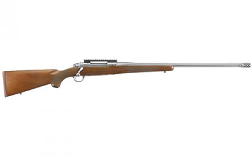 Ruger Hawkeye Hunter, Bolt Action Rifle, 300 Winchester Magnum, 24 Free Float Cold Hammer Forged Barrel, 5/8X24 Threads, Satin Stainless Finish, Walnut Stock, Right Hand, LC6 Trigger Installed, 3Rd, Weighs 8.1lbs 57109