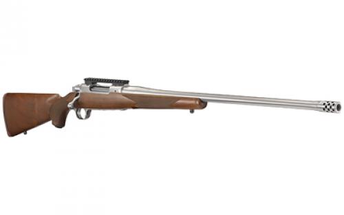 Ruger Hawkeye Hunter, Bolt Action Rifle, 300 Winchester Magnum, 24" Free Float Cold Hammer Forged Barrel, 5/8X24 Threads, Satin Stainless Finish, Walnut Stock, Right Hand, LC6 Trigger Installed, 3Rd, Weighs 8.1lbs 57109