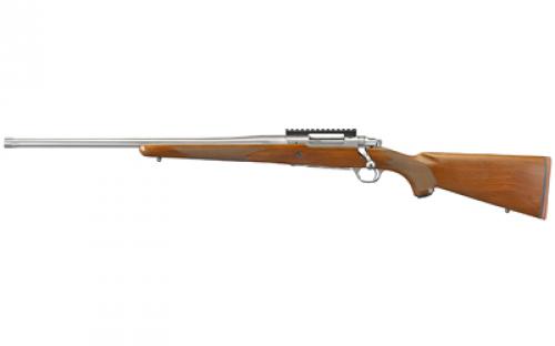 Ruger Hawkeye Hunter, Bolt Action Rifle, 6.5 Creedmoor, 22 Free Floated Cold Hammer Forged Barrel, 5/8X24 Threads, Satin Stainless Finish, Walnut Stock, Left Hand, LC6 Trigger, 4Rd 57120