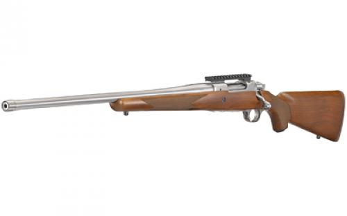 Ruger Hawkeye Hunter, Bolt Action Rifle, 6.5 Creedmoor, 22" Free Floated Cold Hammer Forged Barrel, 5/8X24 Threads, Satin Stainless Finish, Walnut Stock, Left Hand, LC6 Trigger, 4Rd 57120