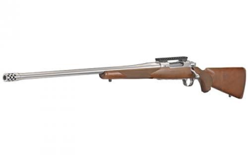 Ruger Hawkeye Hunter, Bolt Action Rifle, 300 Winchester Magnum, 24" Free Floated Cold Hammer Forged Barrel, 5/8X24 Threads, Satin Stainless Finish, Walnut Stock, Left Hand, LC6 Trigger, 3Rd 57121