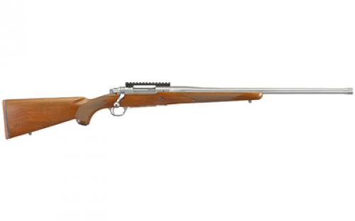 Ruger Hawkeye Hunter, Bolt Action Rifle, 204 Ruger, 24" Free Floated Cold Hammer Forged Barrel, 1/2X28 Threads, Satin Stainless Finish, Walnut Stock, Right Hand, LC6 Trigger, 5Rd 57125