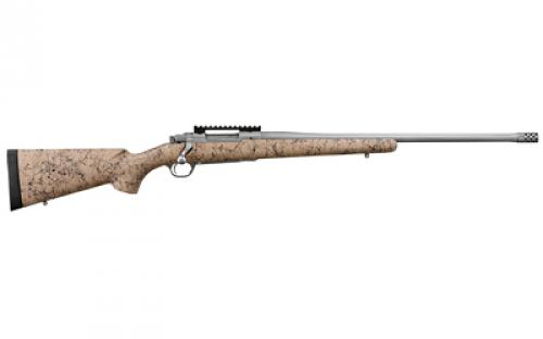 Ruger Hawkeye, FTW Hunter, Bolt Action Rifle, 308 Winchester, 22" Cold Hammer Forged Barrel, Threaded 5/8x24, Ruger Muzzle Brake System, Matte Stainless Finish, Silver, LC6 Trigger, 20 MOA Picatinny Rail, Pro Series HS Precision Tan/Black Synthetic Speckled Stock, 4 Rounds, Includes Studs for Mounting Sling Swivels 57154