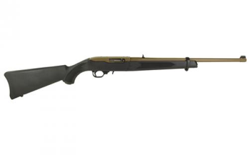 Ruger 10/22 Carbine, Semi-Automatic Rifle, 22 LR, 18.5" Barrel, FDE Cerakote Receiver and Barrel, Alloy Steel, Black Synthetic Stock, Adjustable Rear and Gold Bead Front Sight, 10 Round, BLEM (Damaged Box) 01151