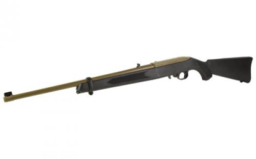 Ruger 10/22 Carbine, Semi-Automatic Rifle, 22 LR, 18.5" Barrel, FDE Cerakote Receiver and Barrel, Alloy Steel, Black Synthetic Stock, Adjustable Rear and Gold Bead Front Sight, 10 Round 01151