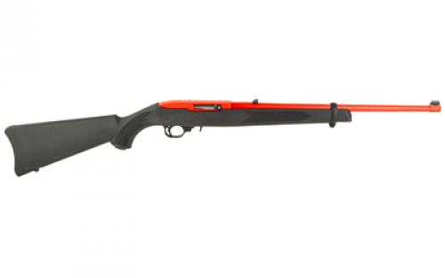 Ruger 10/22 Carbine, Semi-Automatic Rifle, 22 LR, 18.5" Barrel, Red Cerakote Receiver and Barrel, Alloy Steel, Black Synthetic Stock, Adjustable Rear and Gold Bead Front Sight, 10 Round 01151