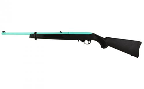 Ruger 10/22 Carbine, Semi-Automatic Rifle, 22 LR, 18.5 Barrel, Robin's Egg Blue Cerakote Receiver and Barrel, Alloy Steel, Black Synthetic Stock, Adjustable Rear and Gold Bead Front Sight, 10 Round, BLEM (Damaged Box) 01151