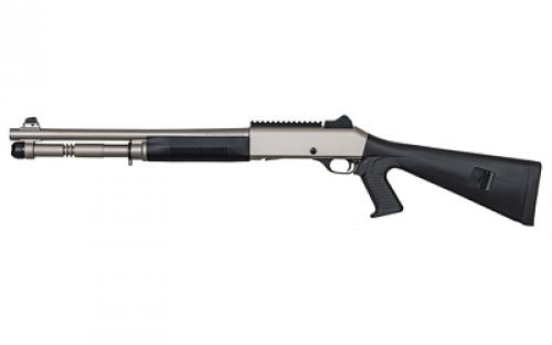 Military Arms Corporation MAC 1014 Marine Pistol Grip, Semi-automatic Shotgun, 12 Gauge, 3 Chamber, 18.5 Barrel, Polymer Pistol Grip and Forearm, Electroless Nickel Finish, Ghost Ring Rear and Blade Front Sights, 5 Rounds, Includes Benelli/Mobil Pattern Choke Tubes 1/3/5 21000153