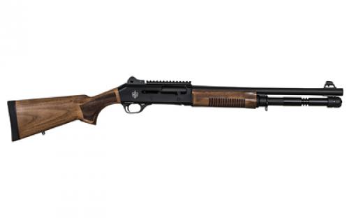 Military Arms Corporation MAC 1014 Wood, Semi-automatic Shotgun, 12 Gauge, 3" Chamber, 18.5" Barrel, Turkish Walnut Wood Stock and Forearm, Anodized Finish, Black, Ghost Ring Rear and Blade Front Sights, 5 Rounds, Includes Benelli/Mobil Pattern Chokes 1/3/5 21000155