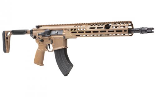 Sig Sauer MCX SPEAR-LT, Semi-automatic Rifle, 7.62X39, 16" Barrel, Anodized Finish, Coyote, Side Folding Stock, Flat Blade Match Trigger, 13" Lightweight Ergonomic M-LOK Handguard, Ambidextrous Controls, 28 Rounds, 1 Magazine RMCX-762R-16B-LT