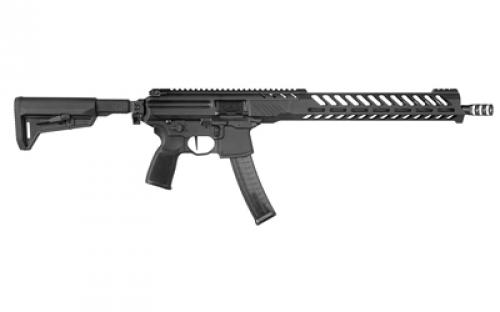 Sig Sauer MPX, Competition, Semi-automatic Rifle, 9MM, 16" Barrel, Anodized Finish, Black, Sig MPX Collapsible Stock, Free Float M-LOK Handguard, 35 Rounds, 1 Magazine RMPX-16B-9-35