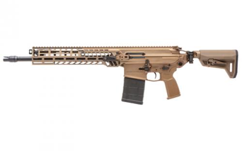 Sig Sauer MCX Spear, Semi-automatic AR, 762NATO, 16" Threaded Barrel, SLX/SLH QD Flash Hider, Anodized Finish, Coyote, M-LOK Handguard, Ambidextrous Bolt Catch/Release, Rear and Side Charging Handle, 2 Position Adjustable Gas Valve, 6 Position Push-Button Folding/Collapsing Stock, 20 Rounds, 1 Magazine RSPEAR-762-16B