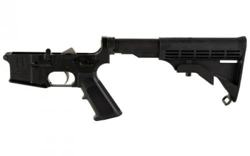 Sons of Liberty Gun Works MIL-SPECLOWER, Complete Lower Receiver, Semi-automatic, 223 Remington/556NATO, Anodized Finish, Black, Mil-spec A2 Stock, Mil-spec H Buffer, Mil-spec A2 Grip, Liberty Fighting Trigger, Enhanced Aluminum Trigger Guard MIL-SPECLOWER