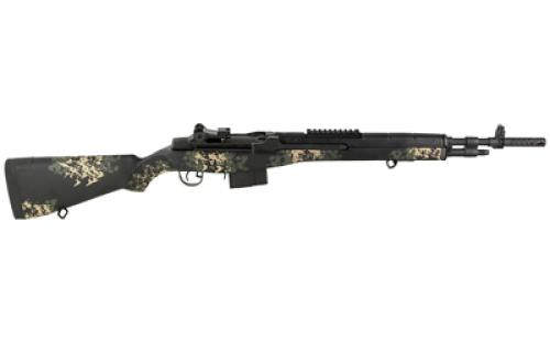 Springfield M1A Scout Squad, Semi-automatic Rifle, 308 Winchester, 18" Barrel, Parkarized Finish, Black, Composite Stock, Green and Tan Sponge Camo, Adjustable Sights, 10 Rounds, 1 Magazine AA9117