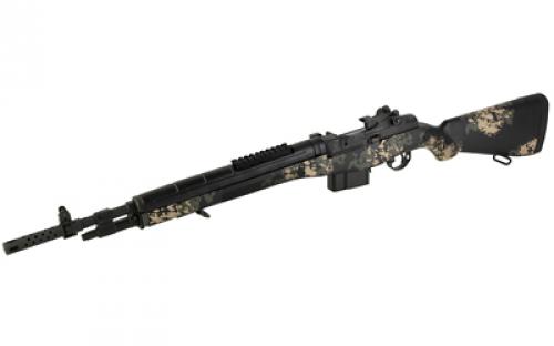 Springfield M1A Scout Squad, Semi-automatic Rifle, 308 Winchester, 18" Barrel, Parkarized Finish, Black, Composite Stock, Green and Tan Sponge Camo, Adjustable Sights, 10 Rounds, 1 Magazine AA9117