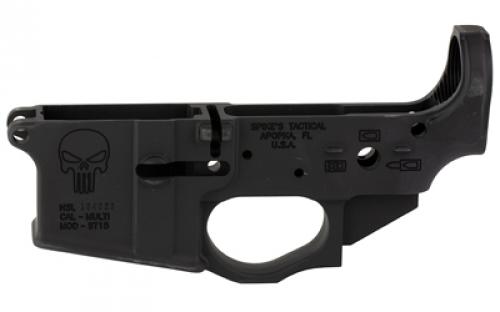 Spike's Tactical STLS015 Punisher, Stripped Lower, Semi-automatic, 223 Rem/556NATO, Non-Color Fill, Punisher Logo, Integral Trigger Guard, Matte Finish, Black STLS015