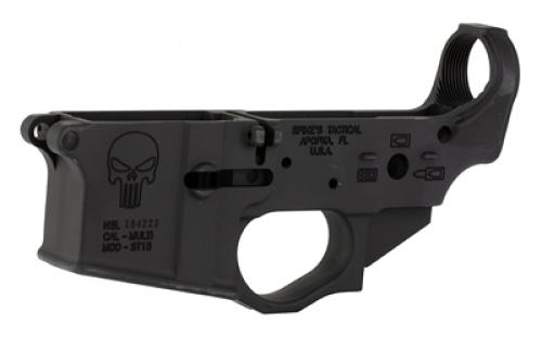 Spike's Tactical STLS015 Punisher, Stripped Lower, Semi-automatic, 223 Rem/556NATO, Non-Color Fill, Punisher Logo, Integral Trigger Guard, Matte Finish, Black STLS015