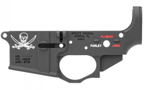 Spike's Tactical STLS016 Calico Jack, Stripped Lower, Semi-automatic, 223 Remington/556NATO, Black, Color Filled, With Calico Flag STLS016-CFA