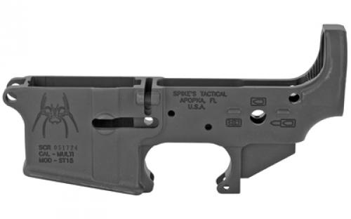 Spike's Tactical STLS019 Spider, Stripped Lower, Semi-automatic, 223 Rem/556NATO, Black Finish, Non-Color STLS019