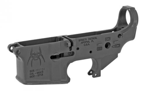 Spike's Tactical STLS019 Spider, Stripped Lower, Semi-automatic, 223 Rem/556NATO, Black Finish, Non-Color STLS019