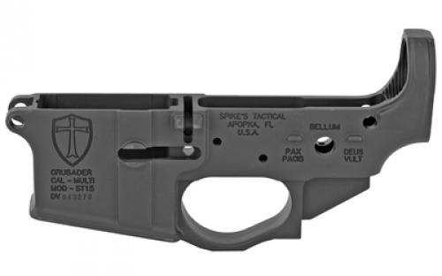 Spike's Tactical STLS022 Crusader, Stripped Lower, Semi-automatic, 223 Rem/556NATO, Black Finish, Crusader Logo STLS022