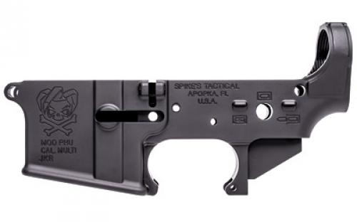 Spike's Tactical STLS024 Pipe Hitters Union Joker, Stripped Lower, Semi-automatic, 223 Rem/556NATO, Black Finish, PHU Joker Logo STLS024