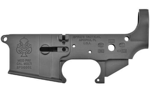 Spike's Tactical STLS029 Pipe Hitters Union Spade, Stripped Lower, Semi-automatic, 223 Rem/556NATO, Black Finish, PHU Spade Logo STLS029