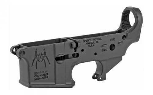 Spike's Tactical STLS145-BL Thin Blue Line, Stripped Lower, Semi-automatic, 223 Rem/556NATO, Black Finish, Color Filled STLS145-BL