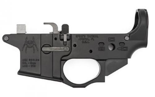 Spike's Tactical STLS910 9mm Colt Style Lower w/Spider Logo, Semi-automatic, Black Finish, Bolt Locks Back After Last Round STLS910