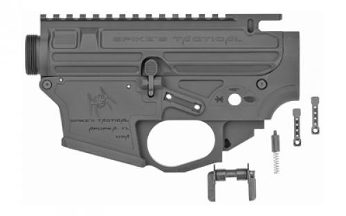 Spike's Tactical STSB920, Semi-automatic, Lower/Upper Set, 9MM, CNC Machined from 7075 Billet Aluminum, Black Color, Anodized Finish, Flared Magwell, Last Round Hold Open feature, Includes KNS Pins, Ambi Safety, Mag Release, Takedown Pins, and Buffer Retainer Pin STSB920