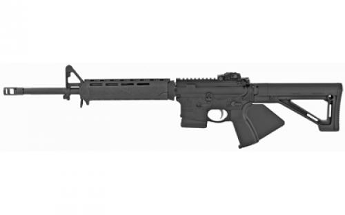 Springfield SAINT 5.56, Semi-automatic, AR, 223 Remington/556NATO, 16 Barrel, 1:8 Twist, Muzzle Brake Included, Black, Magpul Fixed Stock, Strike Industries Featureless Grip, 1 Mag, 10Rd, Mid-Length Gas System, 6lbs 10oz, Flip Up Rear ST916556BMACA-S