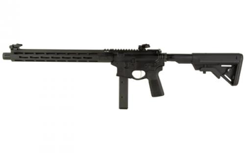 Springfield SAINT Victor 9MM Carbine, Semi-Automatic Rifle, 9MM, 16 CMV Melonite Barrel, 1:10 Twist, SA 9MM Forward Blast Diverter, Anodized Finish, Black, B5 Systems Trigger Guard, B5 Systems Bravo Stock, B5 Systems Type 23 P-Grip, Aluminum Free Floating M-LOK Handguard, Nickel Boron Coated Trigger, Low Profile Flip Up Sights, 32 Rounds, 2 Colt Pattern Magazine, Includes Vortex 