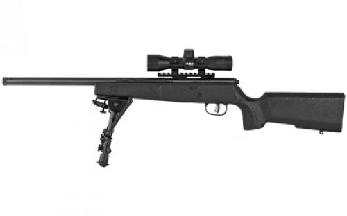 Savage Rascal Target XP, Single Shot, Bolt Action, 22LR, 16.125 Threaded Barrel, Matte Finish, Black, Black Precision Hardwood Stock, AccuTrigger, 4x32mm Scope, Bipod and Sling Swivel Studs, Right Hand 13824