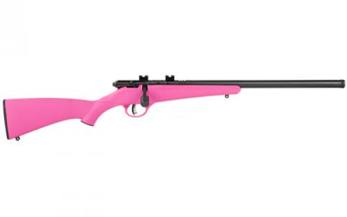 Savage Rascal FV-SR, Single Shot, Bolt Action, 22LR, 16.125" Threaded Barrel, Matte Finish, Black, Pink Synthetic Stock, AccuTrigger, Right Hand 13835