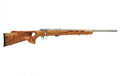 Savage Mark II BTVS, Bolt Action Rifle, 22LR, 21 Heavy Barrel, Stainless Steel Finish, Brown Laminated Thumbhole Stock, AccuTrigger, Detachable Box Magazine, 10 Rounds, Right Hand 25725