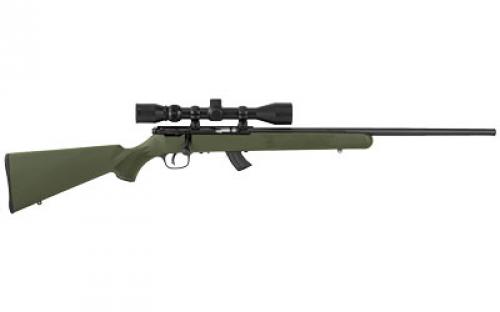 Savage MKII-FXP, Bolt Action Rifle, 22LR, 21" Barrel, Matte Finish, Black, Olive Drab Green Synthetic Stock, AccuTrigger 3-9x40MM Scope, 10 Rounds 26721